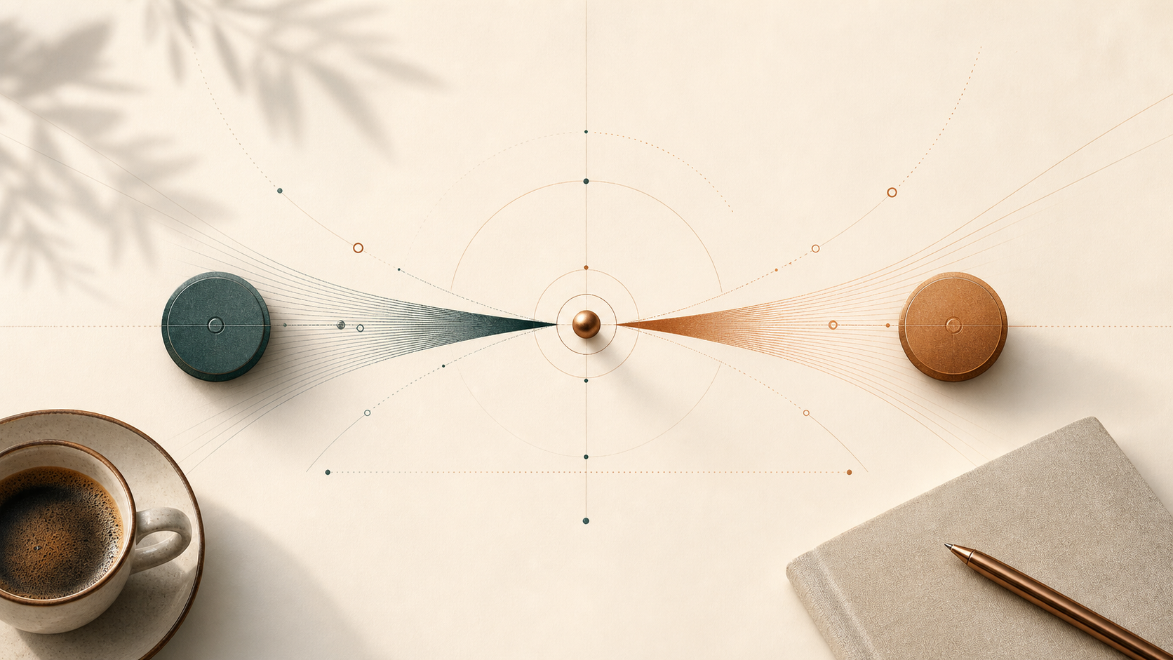 Warm abstract decision-partner visual
